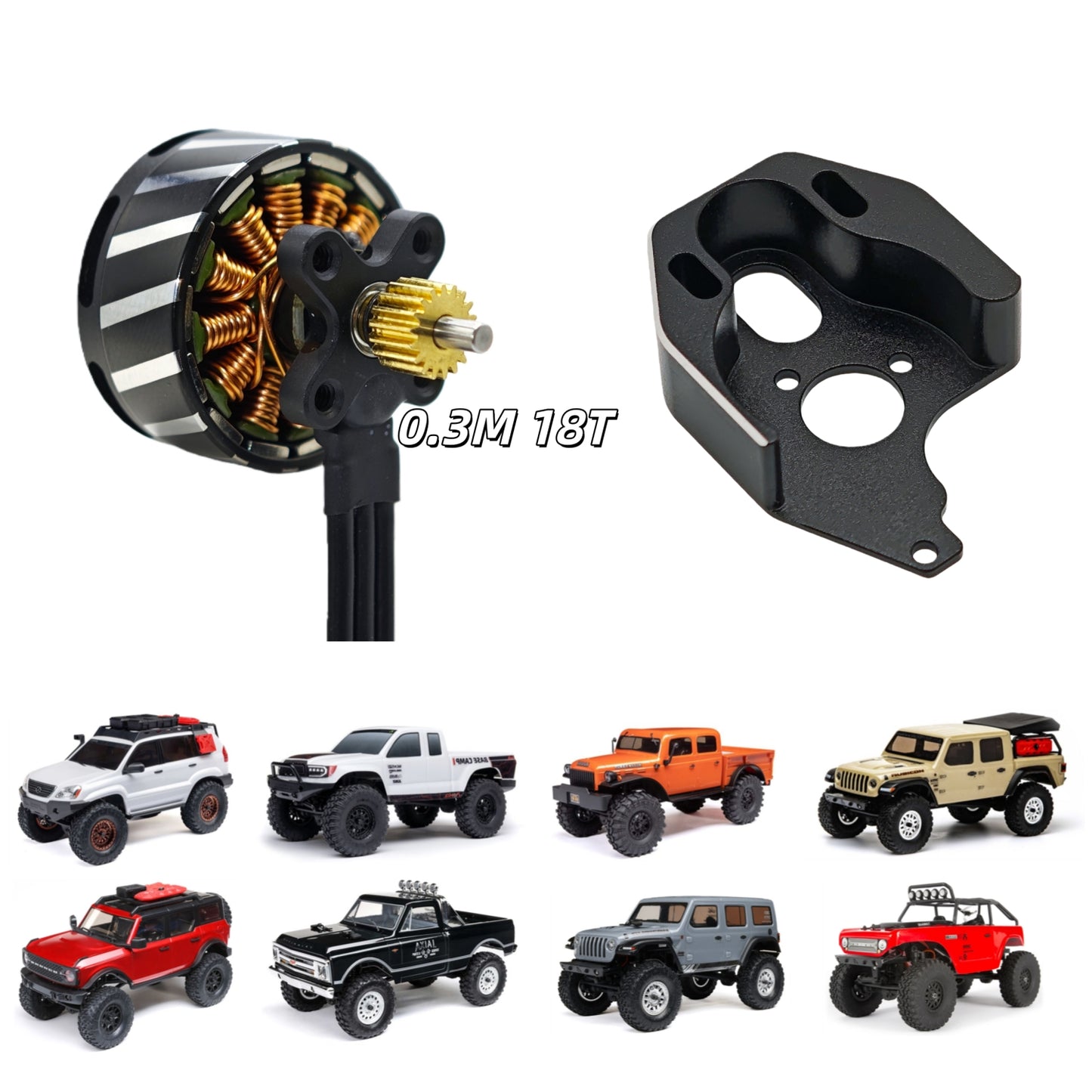 GM2217 Brushless Motor for SCX24 with motor mount