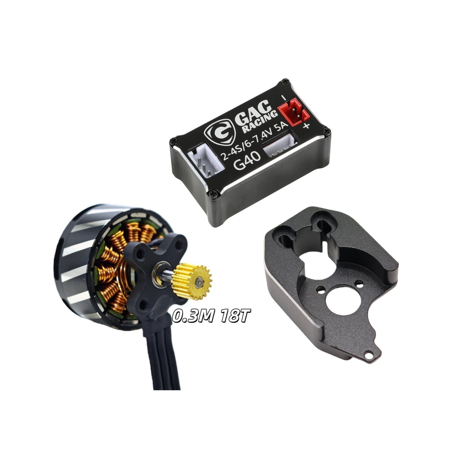 GM2217 and G40 Power System for SCX24 with Reverse motor mount